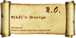 Mikán Orsolya névjegykártya